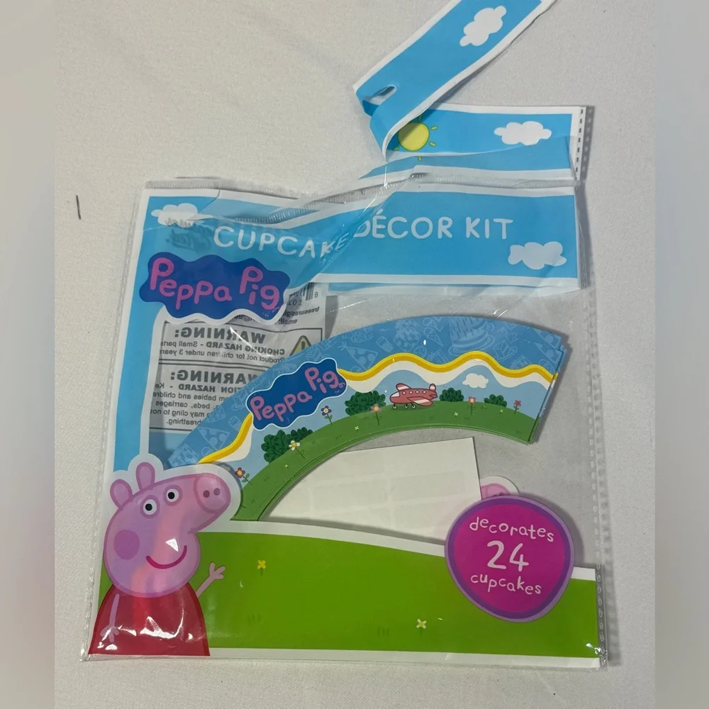 Peppa Pig Birthday Party Supplies Cake Topper Cupcake Wrapper Decorating Kit NEW